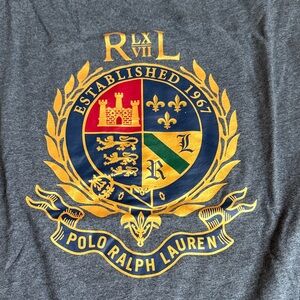 Polo by Ralph Lauren Charcoal Tee with Gold Logo
